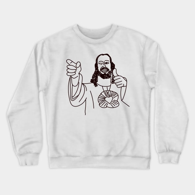 Buddy Christ Meme Crewneck Sweatshirt by Meme Gifts